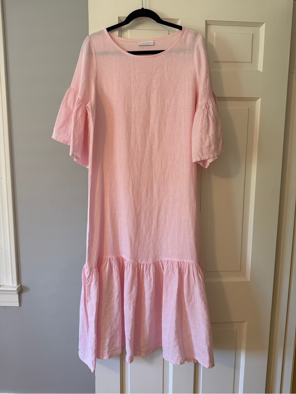 bryn Walker Light Pink Ruffle-Hem Kids Dress